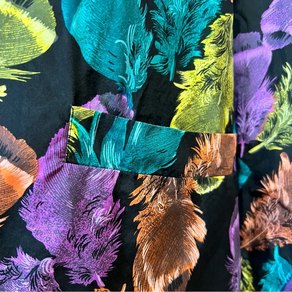 Carol Horn Vintage 100% Silk Allover Feather Print Blazer Multicolor - Picture 4 of 6